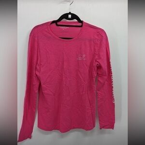 Vineyard Vines Women's‎ Pink Long Sleeve Graphic Logo T-Shirt Top